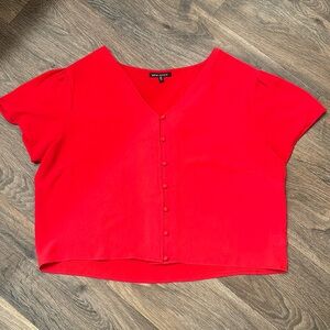 Red crop blouse